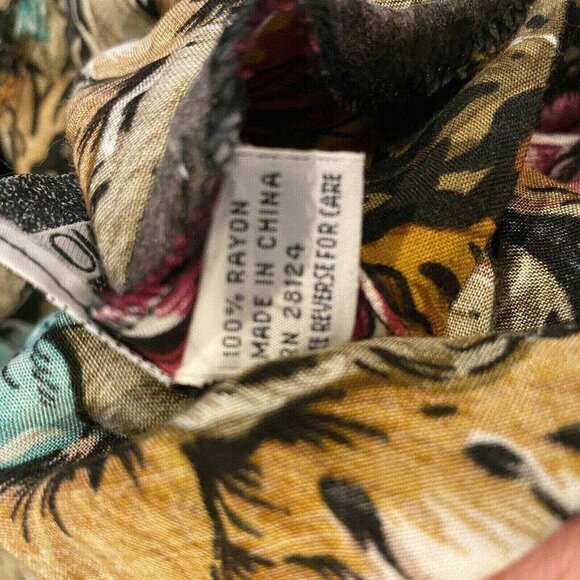 Joni Blair Midi Dress Womens 5‎ Brown VTG 80s Pleated Button Front Floral - Picture 12 of 12